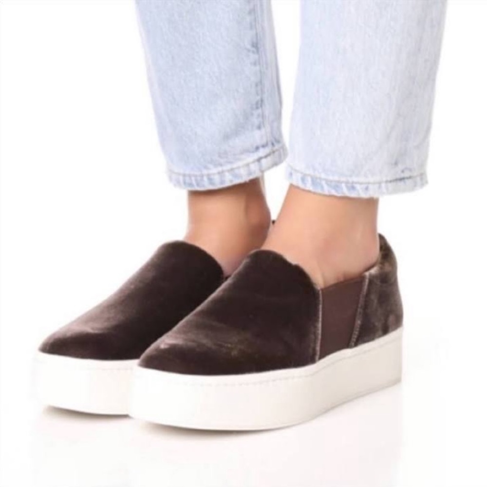 Vince velvet platform sneakers